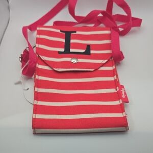 Initials, Inc. Adventure Crossbody – Berry Stripe Monogram “L”